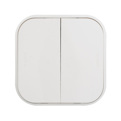 Legrand 782202 Quteo, Выключатель двухклавишный, белый