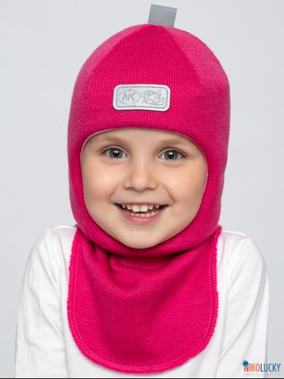 Шапка-шлем "NK"   20101-01, цвет ярко-розовый р. 52-54