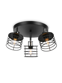 Настенно-потолочный спот в стиле лофт TR 8092/3 BK/CH черный/хром E27*3 max 40W D372*190