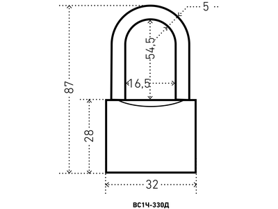 Замок навесной АЛЛЮР ВС1Ч-330Д [45179]