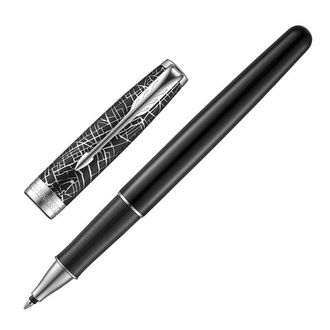 Ручка-роллер PARKER "Sonnet Challenge CT", корпус латунь, черный лак, черная, 2054824