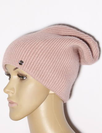 Шапка женская "Мелкая резинка ангора" 231 персик, св.серая, пудра, бордовая, серая, розовая, синяя, голубая, жёлтая