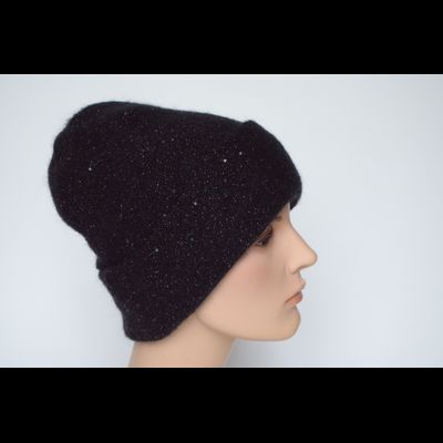 Черная женская шапка с отворотом Vizio Италия 8058 CRY