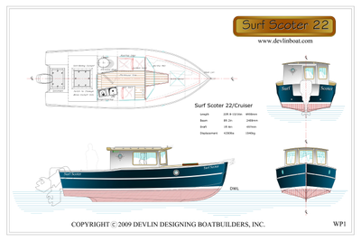 катер surf scoter 22 cruiser самостоятельной постройки