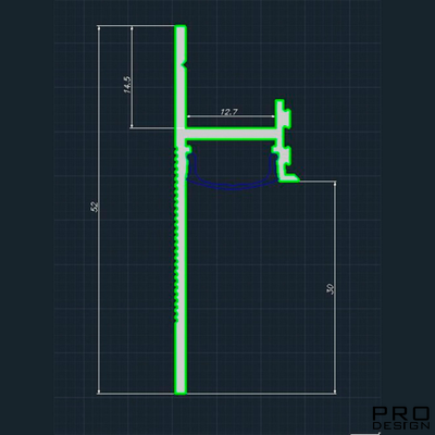 Теневой плинтус скрытого монтажа Pro Design 7209 Анодированный