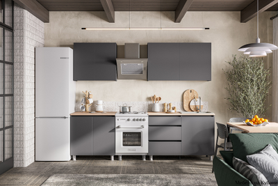 Денвер кухонный гарнитур 2,0 м Графит серый