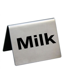 Табличка "Milk"  50*40 мм. горизонтальная, нерж. /1/