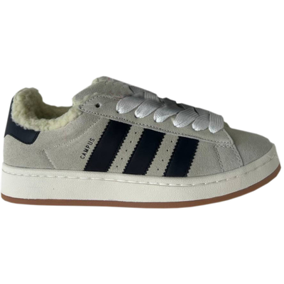 Adidas Campus 00s Crystal White Core Black с мехом