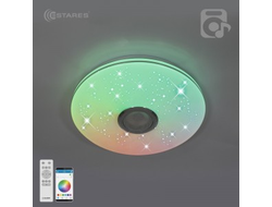 Estares св-к-люстра св/д управл. MUSIC RGB 25W(2500Lm) 2K-4K-6K 260x70 пульт ДУ белый IP20