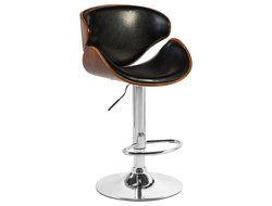 Барный стул LMZ-4905, коричневое дерево, черный