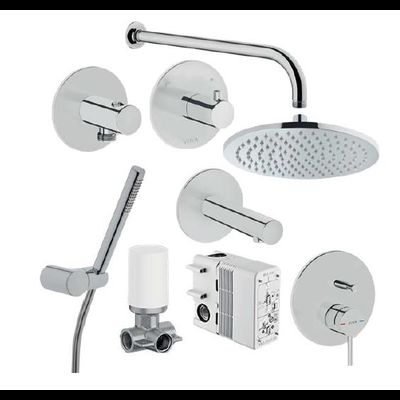 Набор встроенной душевой системы, VitrA Origin, черный матовый, на 3 направления , A49284EXP