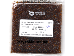 БИСЕР PRECIOSA 10/0 - 50г - 10110 ПРОЗРАЧНЫЙ ГЛЯНЦЕВЫЙ ТЕМНО-КОРИЧНЕВЫЙ