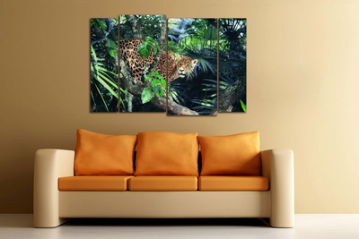 Модульная картина "Леопард на дереве"