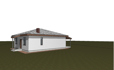 Одноэтажный дом с двумя спальнями 92м² (S72)