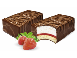 Пирожные «Двойной Десерт» со вкусом клубники