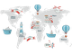Интерьерная наклейка - детская карта мира