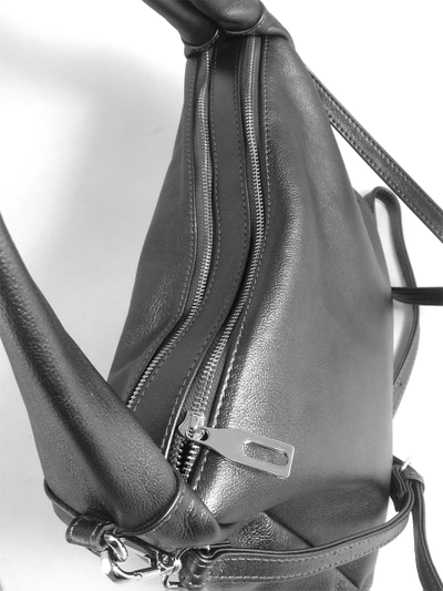 (АРТИКУЛ: 10122/1/5) СУМКА, СРЕДНЕГО РАЗМЕРА, НАТУРАЛЬНАЯ КОЖА, СЕРАЯ С НЕБОЛЬШИМ БЛЕСКОМ, ДВА ОТДЕЛЕНИЯ, ЧЕРЕЗ ПЛЕЧО