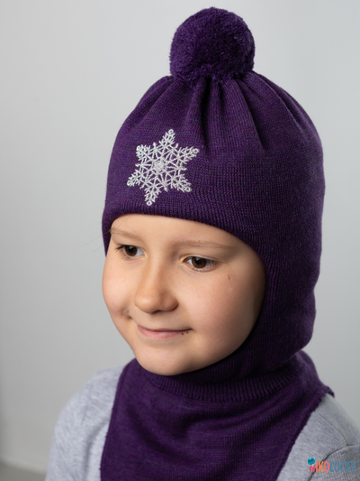 Шапка-шлем 23101-04 с утеплителем, хб подклад, фиолетовый 52-54