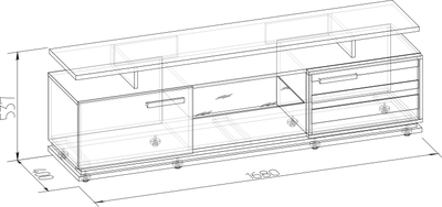 Гостиная OSLO (ОСЛО) - OSLO 3 Тумба ТВ Дуб Серый Craft - Черный