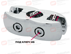 JOK-55 Держатель панели и стекла двусторонний системы Joker-Uno d=25 мм, цвет: хром