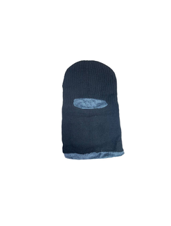 Маска подшлемник #HX-23 (балаклава) с вырезами, вязанная с #искусс.мехом (цвет: черный/серый) цена указана за 5 шт