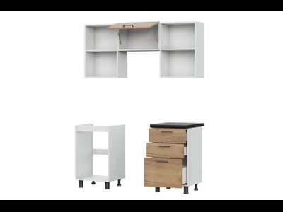 Кухонный гарнитур &quot;Аризона&quot; (1600) Белый,Дуб Золотой