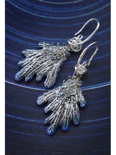 Серьги-крылья "Дитя звёздного моря", волшебное украшение-талисман