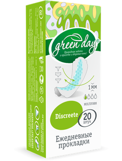 GreenDay Ежедневные жен прокладки Discreete 20шт