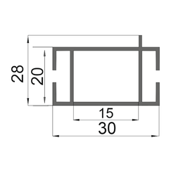 Алюминиевый ригель с полкой для торговых систем