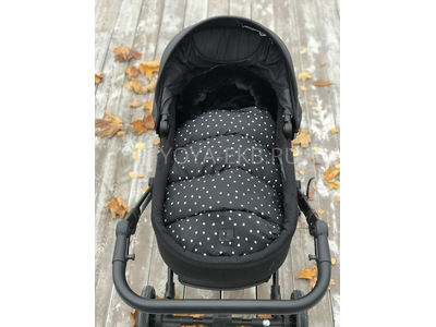 Теплый конверт Черный в горошек