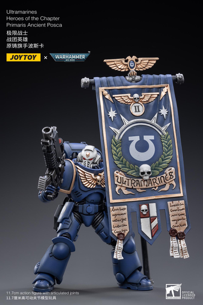 Ультрамарин Примарис знаменосец (Warhammer 40k) - КОЛЛЕКЦИОННАЯ ФИГУРКА 1/18 scale Primaris Ancient Posca (JT2498) - JOYTOY