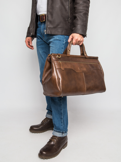 Кожаный саквояж Altamura Premium brown (арт. 4025-63)