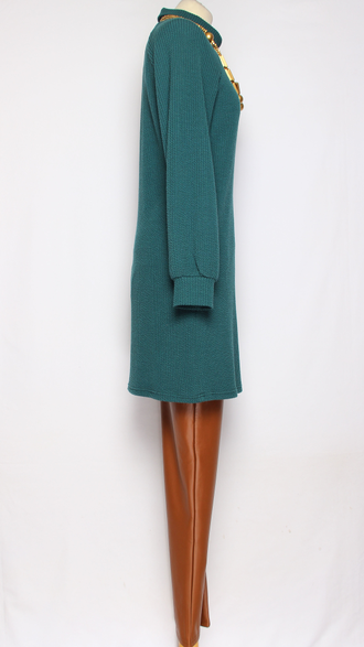 Платье-туника трикотажное "Фактурное реглан" красное р.44, зеленое 42