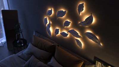 Световое 3D панно "Листья"