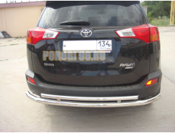 Защита заднего бампера двойная d60/42 для Toyota RAV4 (2013-2015)