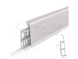 Плинтус ПВХ Идеал Деконика 85 мм. Ясень бьянко 255