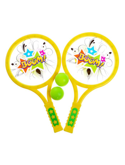 Набор для тенниса «Бум!», 2 ракетки, 2 мяча, цвета МИКС