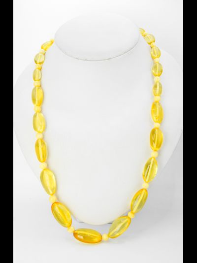 Бусы "Слива" из прозрачного янтаря 09996