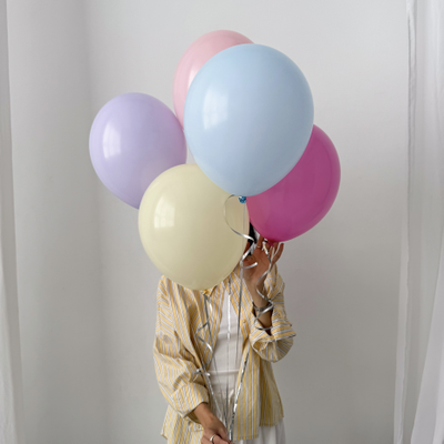 5 разноцветных гелиевых шариков с обработкой HiFloat