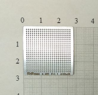 Трафарет BGA для реболлинга чипов универсальный, шаг 0.6мм., P=1.1, A=28x28