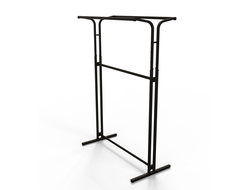 SR005 Вешало двухстороннее цвет: черный шагрень, регулируемое для одежды напольное, усиленная перекладина из овальной трубы