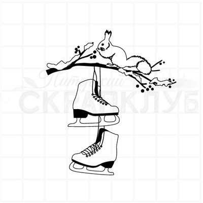ФП штамп "Белка и коньки"