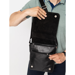 Кожаная мужская сумка Pontevico Premium black (арт. 5080-51)