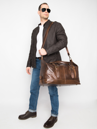 Кожаная дорожная сумка Campora Premium sienna (арт. 
4019-63)