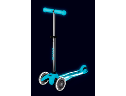 Самокат Mini Micro Deluxe Glow Plus (светящийся) LED ледниковый аква