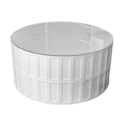 Круглый журнальный стол со стеклянной столешницей