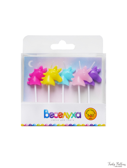 Набор свечей на шпажках "Единороги" Разноцветные