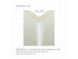 Профиль Perfect Line 1711 L-3,05м белый ПВХ отделочный 12,5 мм