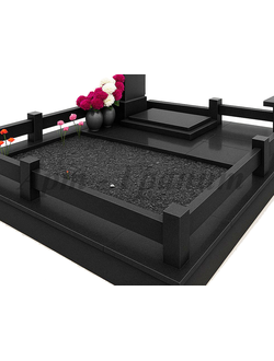 Ограда прямая черный гранит