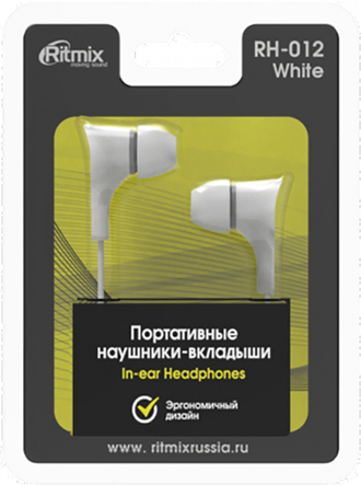 Наушники - "Затычки" Ritmix RH-012 (белый)